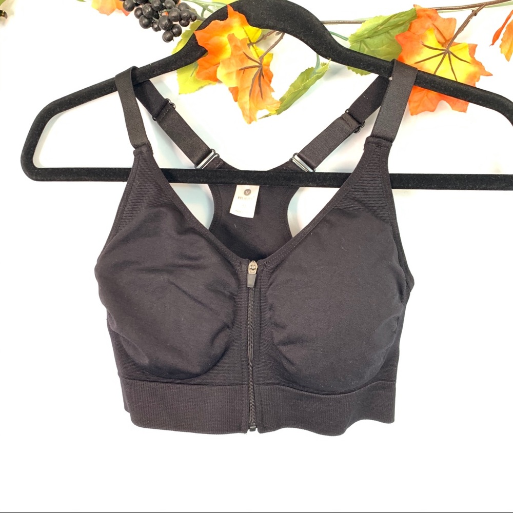 FP/Velocity Zip up structured cup sports bra black